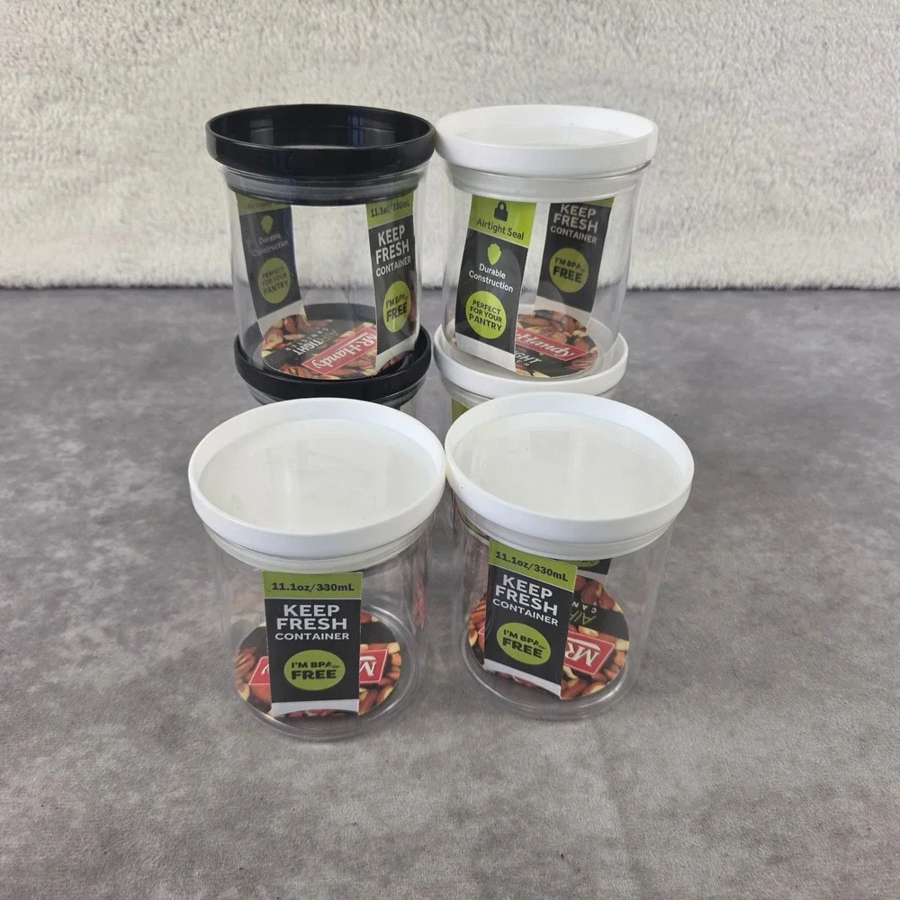Mr Handy 6pc Airtight Canister Set 11.1oz 330mL Clear BPA Free Food Storage